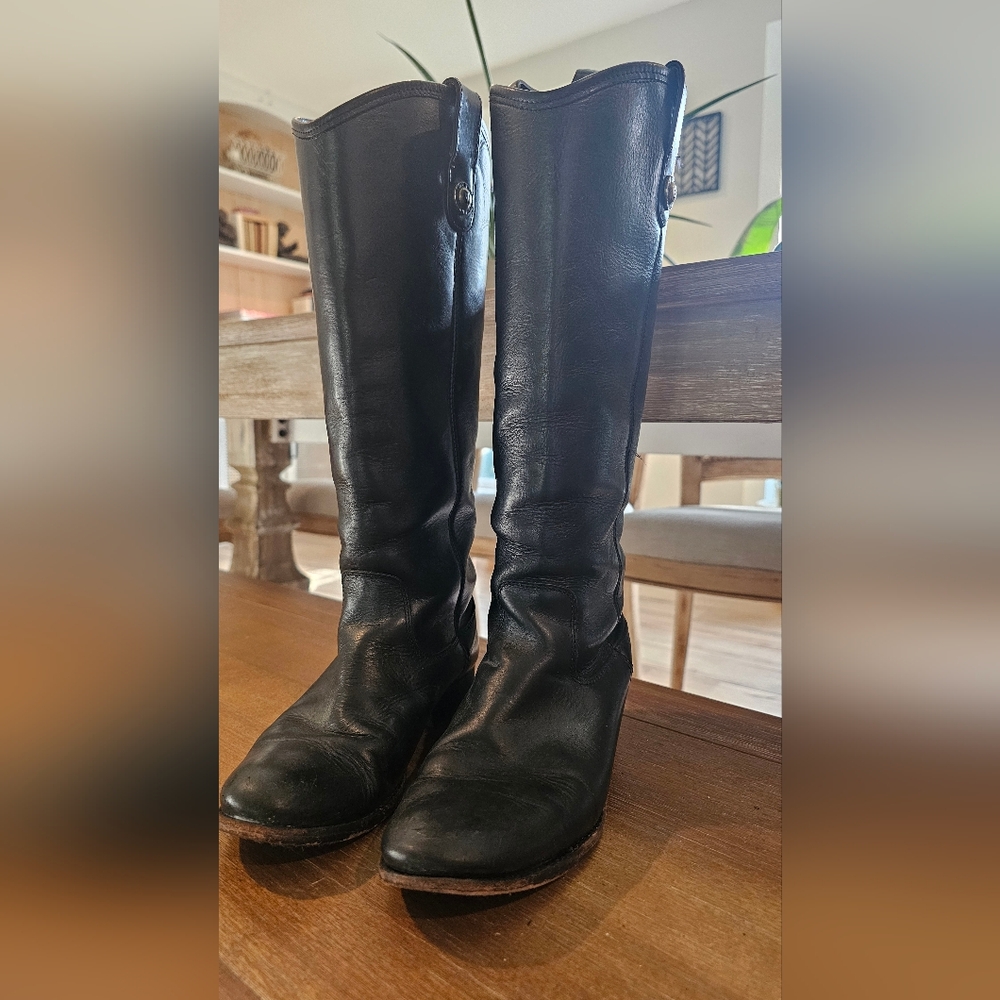 Frye Melissa Riding  Leather Pull Up Boots
